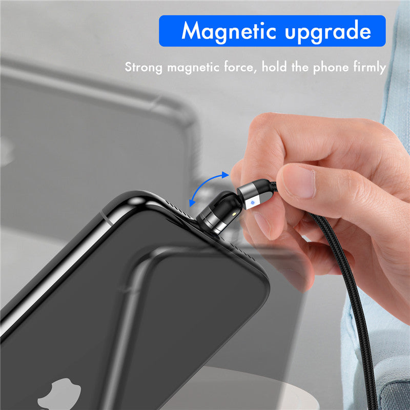 Acheter USLION 540 rotation câble magnétique charge rapide aimant chargeur  Micro USB type C câble téléphone portable fil cordon pour iPhone Xiaomi
